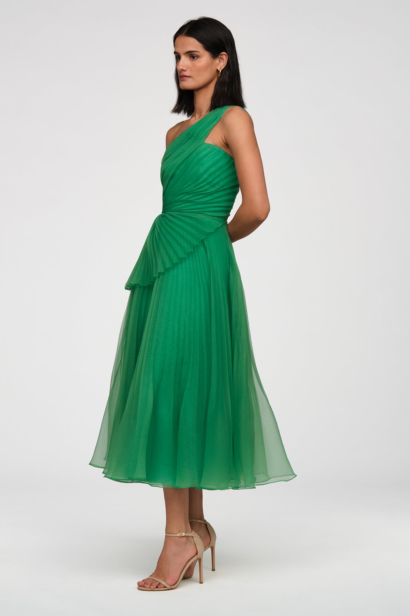 Seafoam Drift Cecilia Pleated Organza Dress