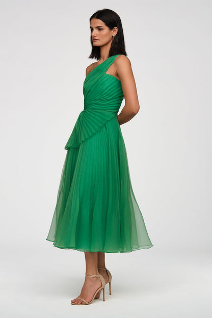Seafoam Drift Cecilia Pleated Organza Dress