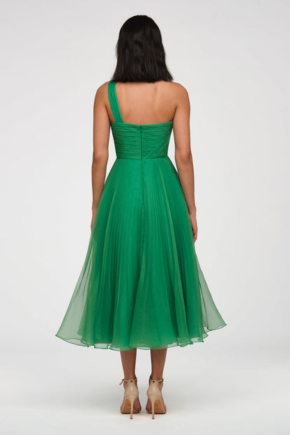 Seafoam Drift Cecilia Pleated Organza Dress