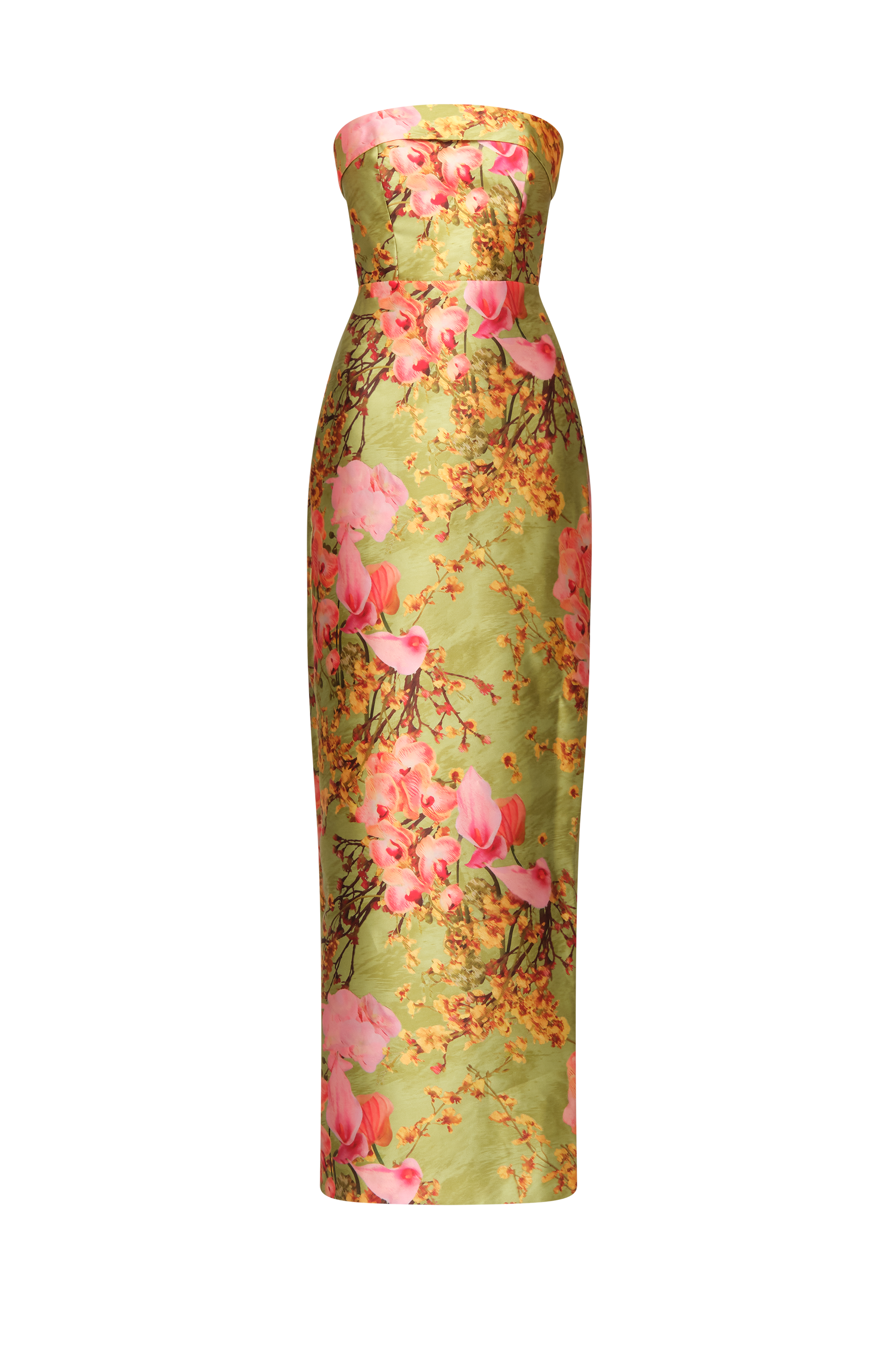Herbal Drift Zen in Bloom Cleo Strapless Column Gown