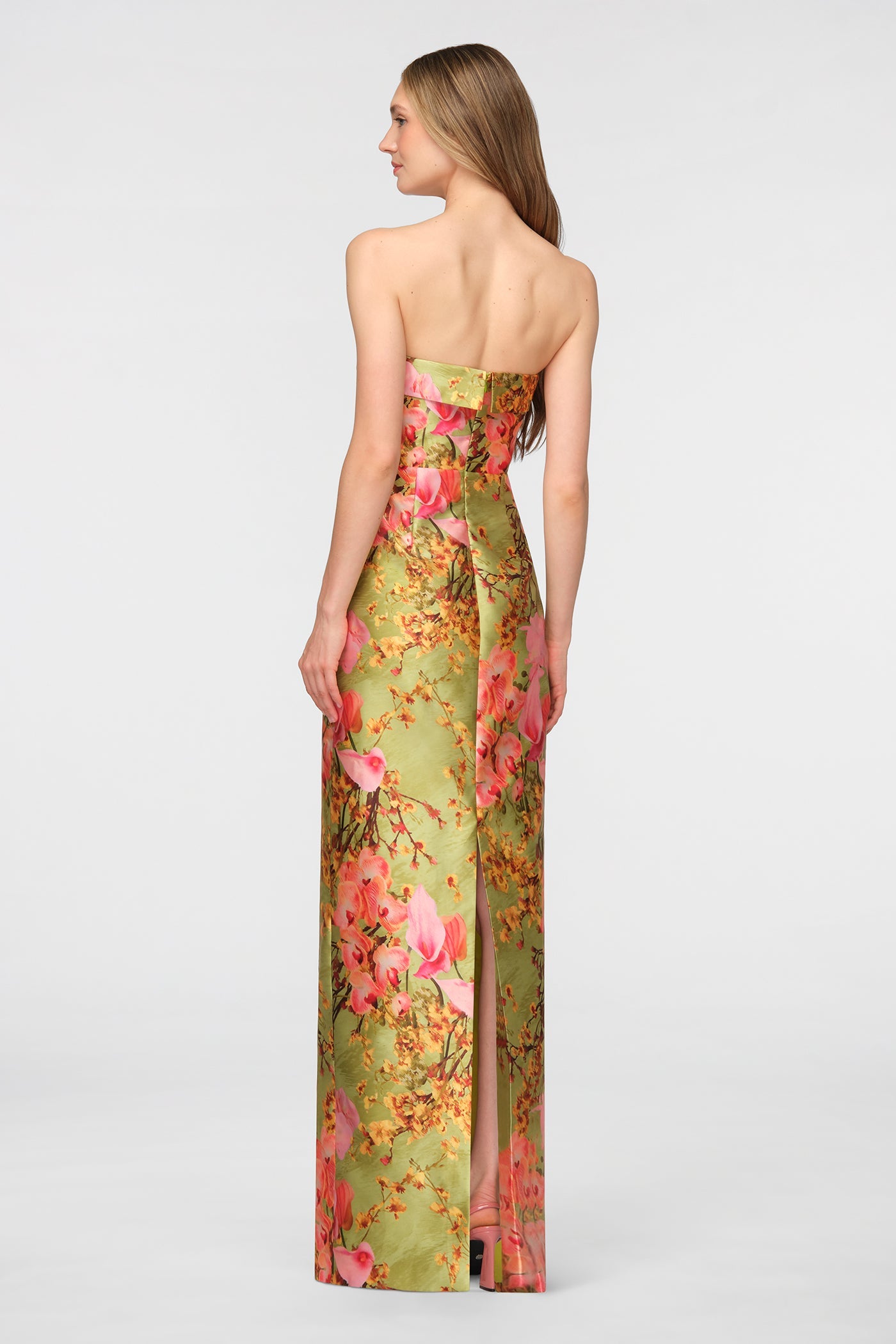 Herbal Drift Zen in Bloom Cleo Strapless Column Gown