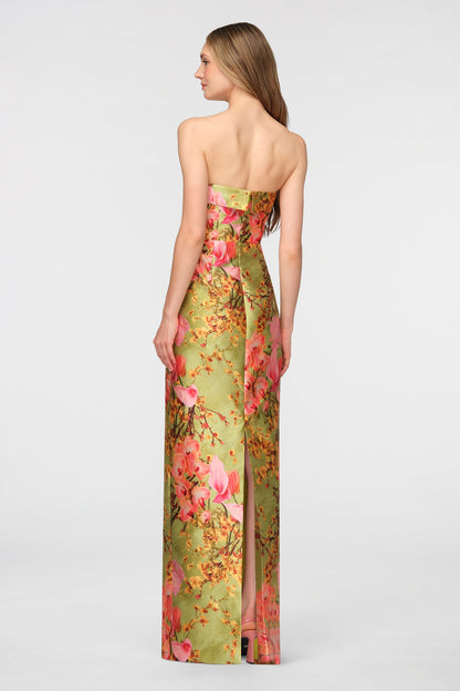 Herbal Drift Zen in Bloom Cleo Strapless Column Gown