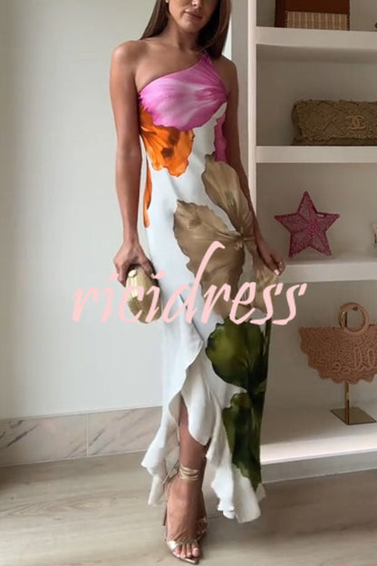 White Arabella Floral Maxi Slip Dress