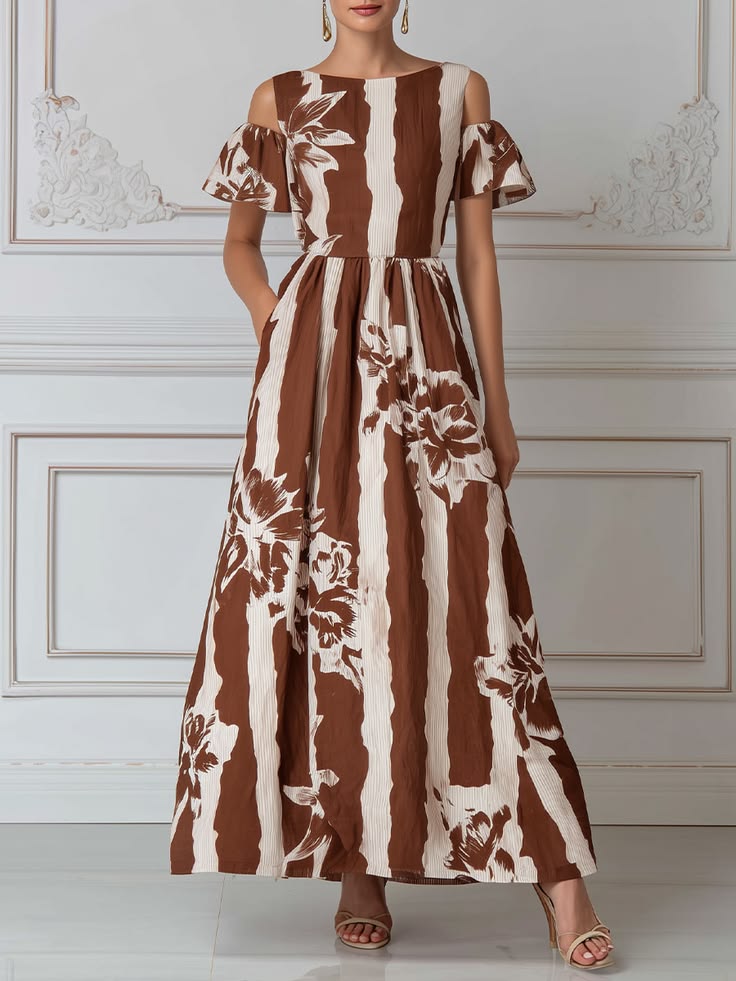 Margot Striped Floral Maxi Dress