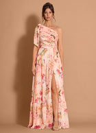 Liliana Abstract Floral Maxi Dress