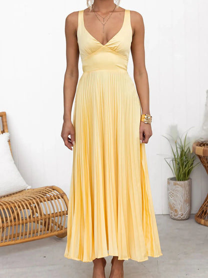 Neck Sleeveless Maxi Dress Margot Pleated Maxi Dress