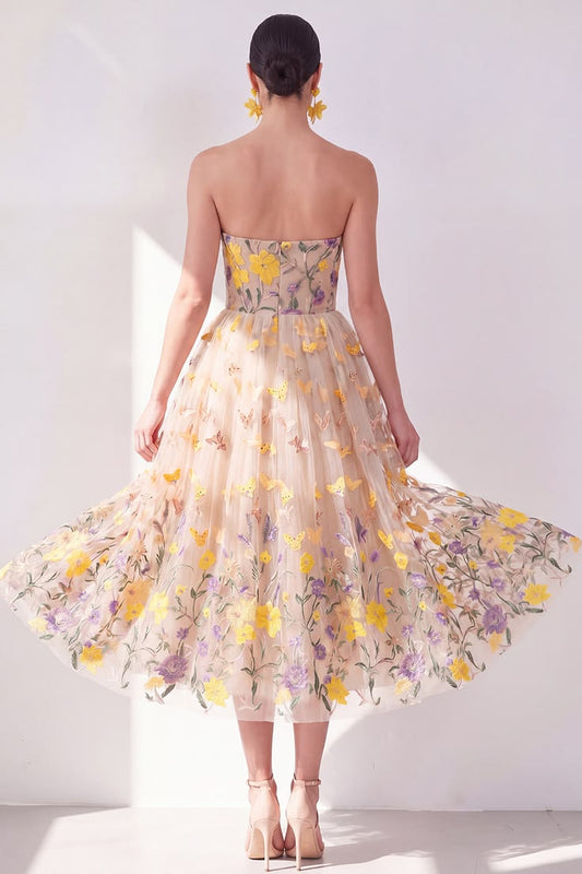 Arabella Floral Strapless Maxi Dress