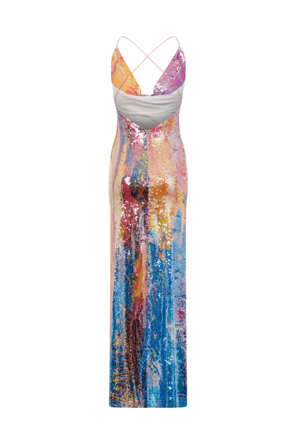 SUMMER GRADIENT Celeste Sequin Maxi Dress