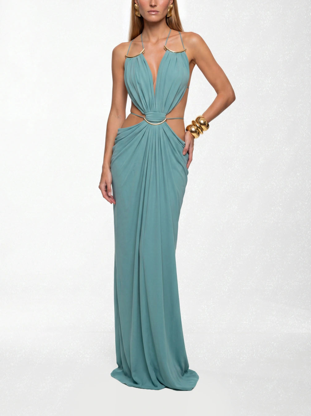 Brown Axis Art Maxi Dress