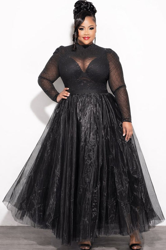 Final Sale Plus Size Maxi Tulle Tutu Skirt in Black (SKIRT ONLY) - 2x 18/20