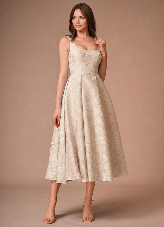Briac Cream A-Line Midi Dress