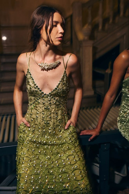 Celestine Iridescent Medallion Dress