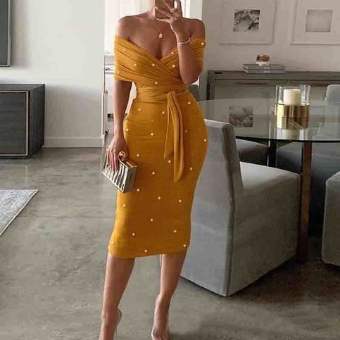 Women's V-Neck Bead Dress
