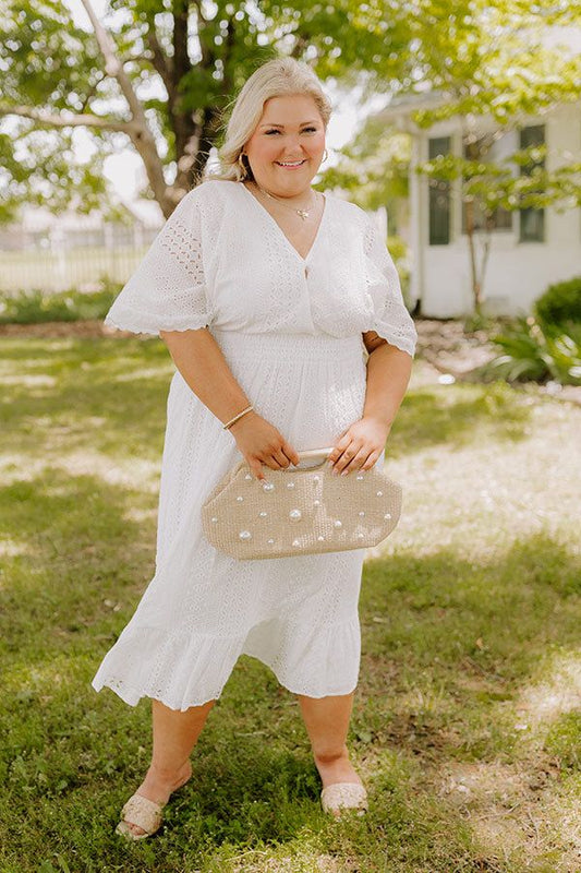 Romantic Bliss Eyelet Midi Dress Curves