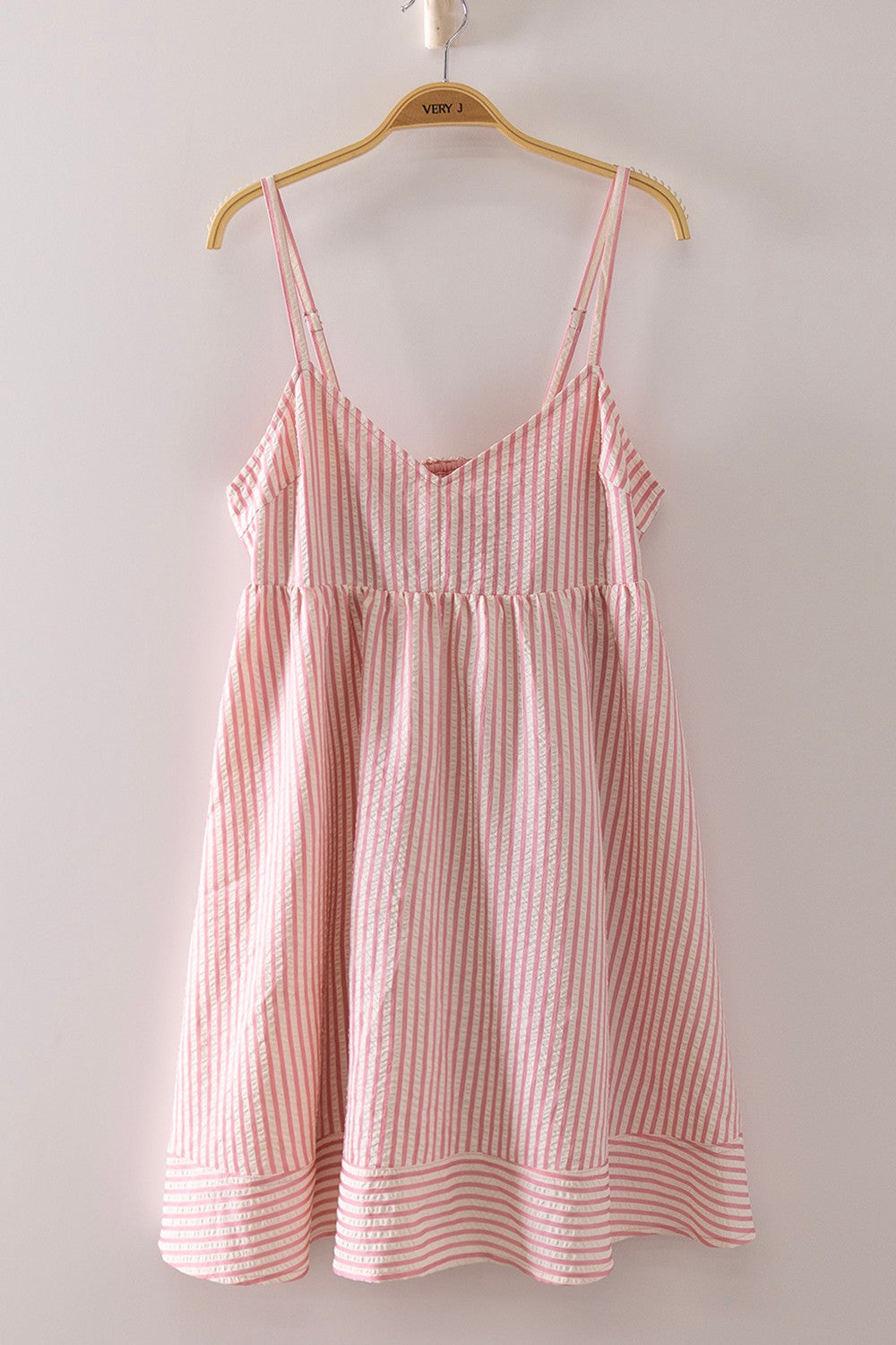 Pink Valentina Striped Bow Back Dress