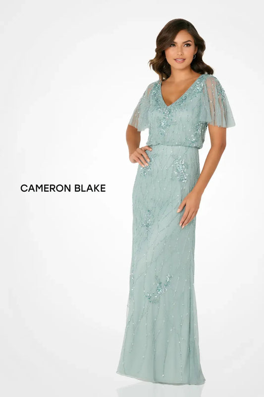Sage Vivienne Beaded Sequin Formal Gown