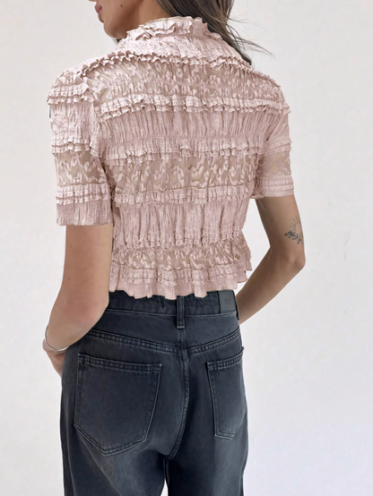 Blush Lace Smock Top