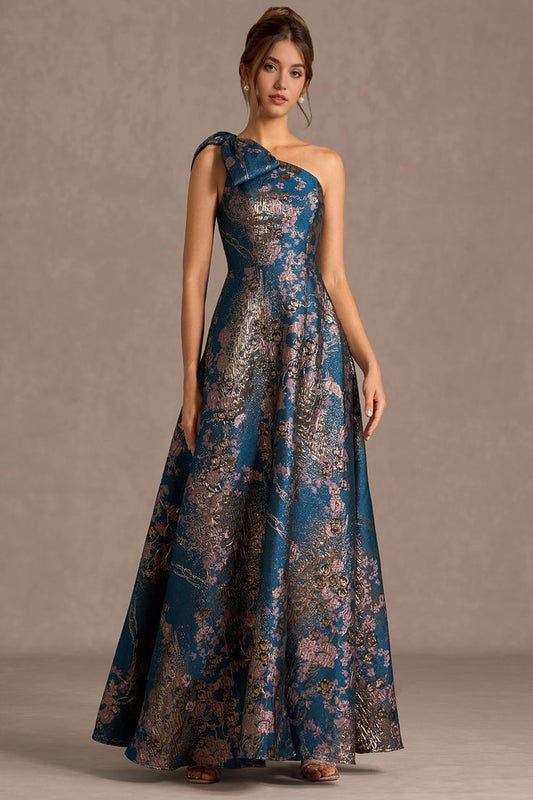 Jonelle Teal Floral Maxi Dress