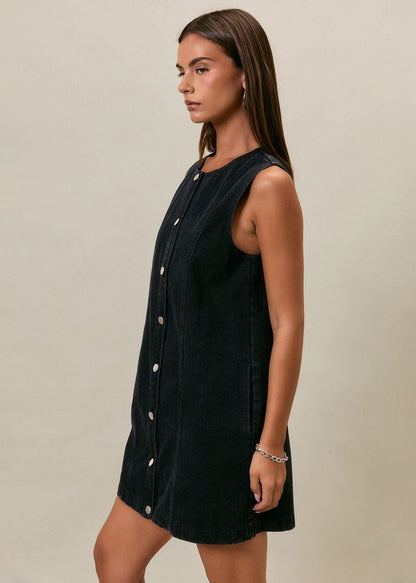 Washed Black Remi Denim Mini Dress