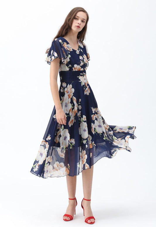 Arabella Floral Chiffon Dress