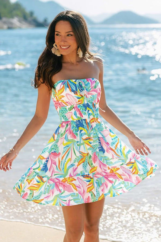 Isla Tropical Cotton Mini Dress