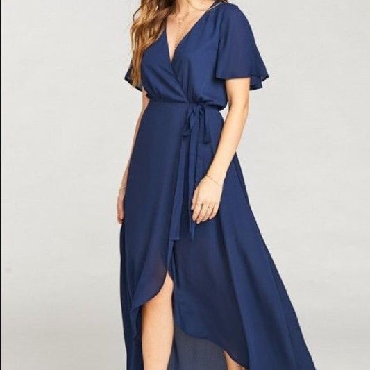 Sophia Royal Blue Wrap Maxi Dress