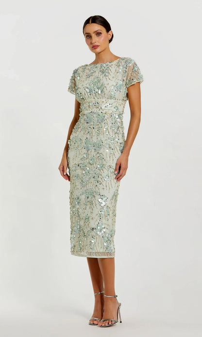 Blush Arabella Sage Midi Wedding Guest Dress