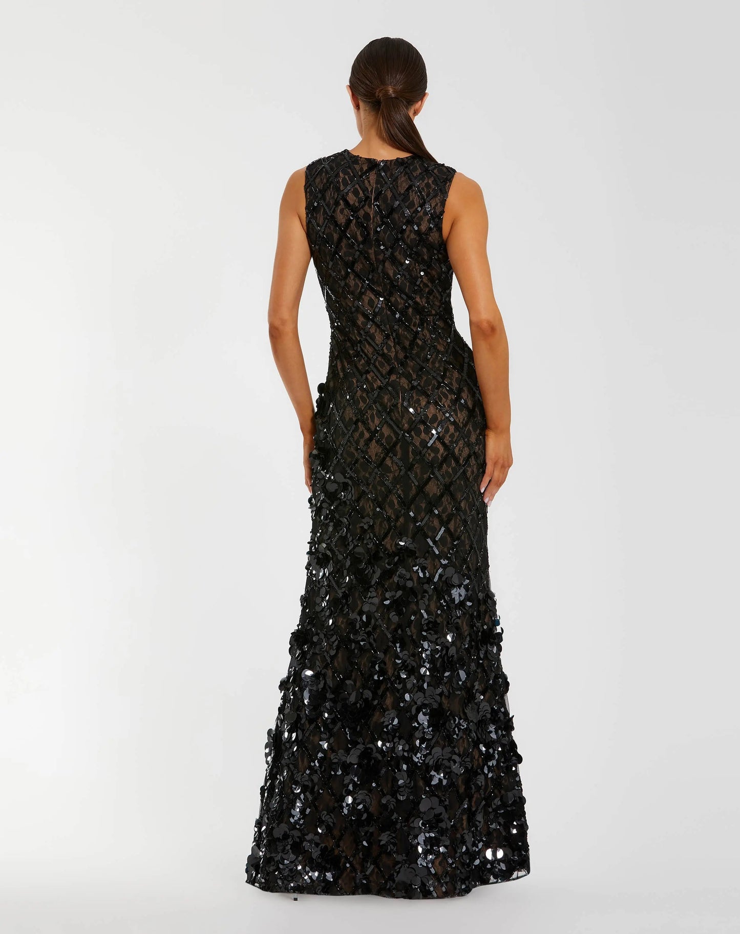 Black Nude Vivienne Embellished Mermaid Gown