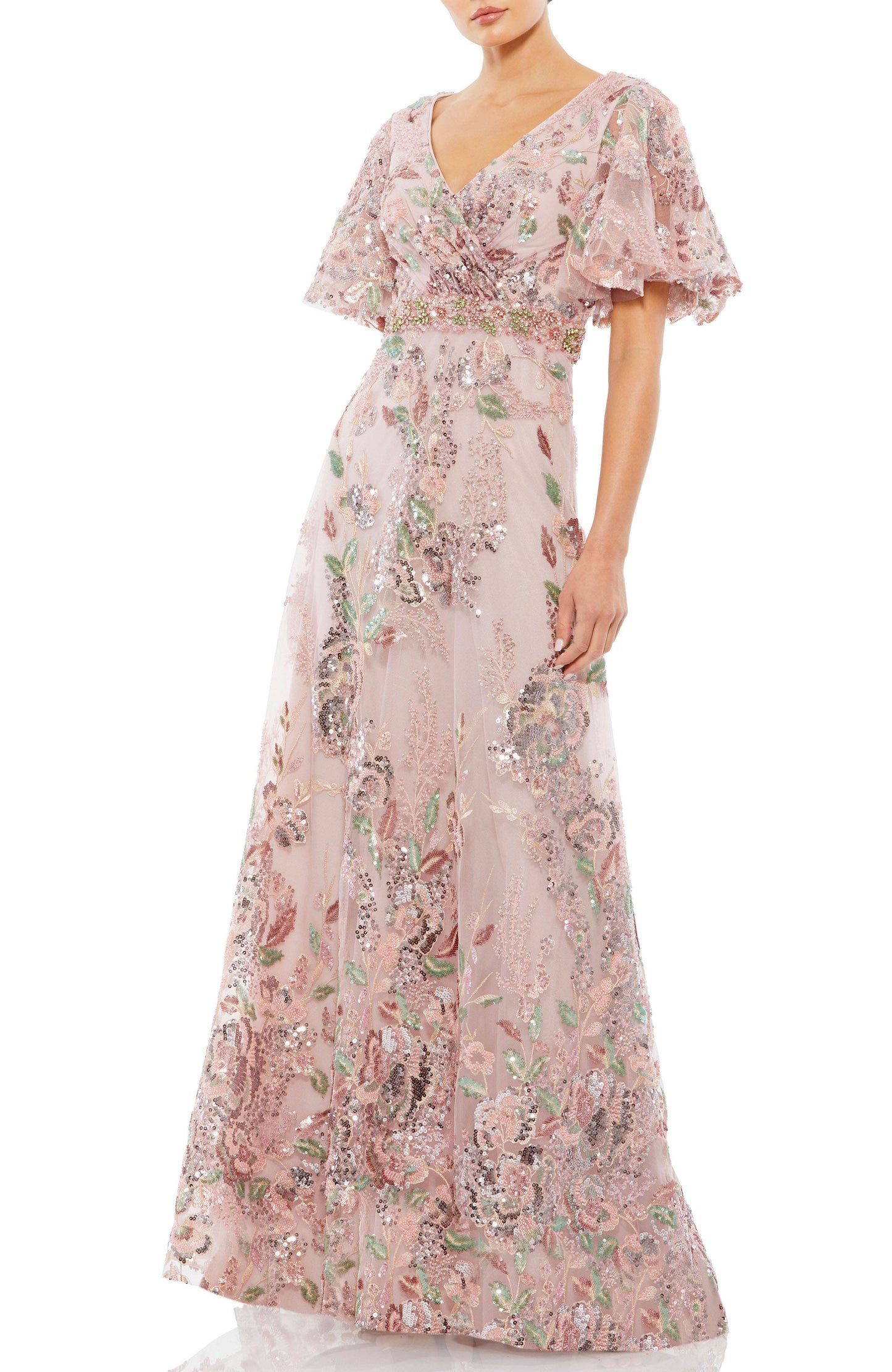 Custom Color Margot Floral Embellished Gown