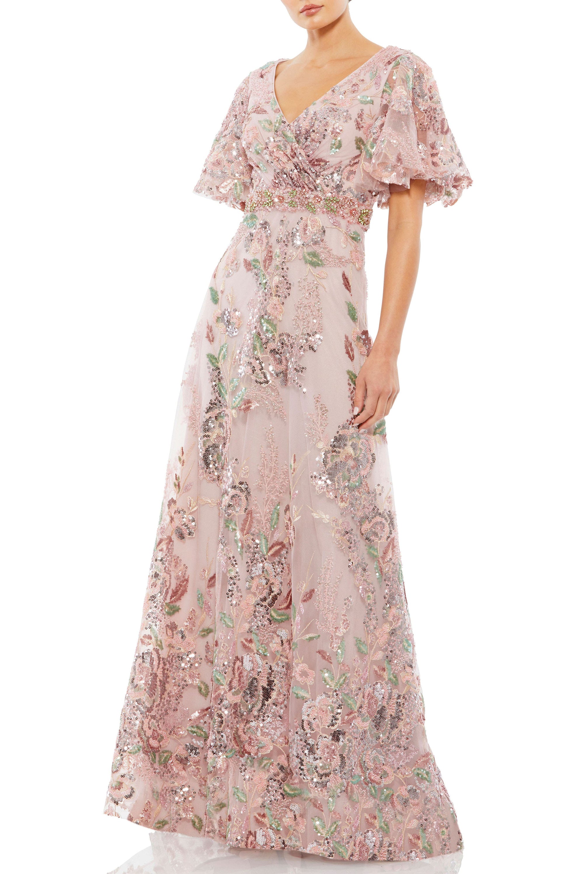 Custom Color Margot Floral Embellished Gown
