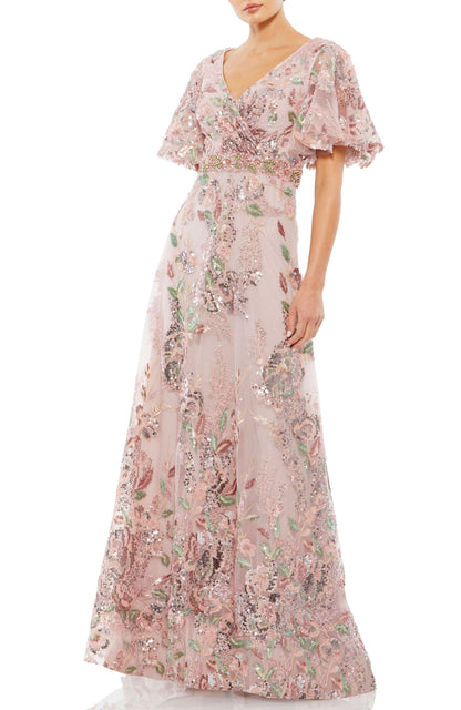 Rose Pink Margot Floral Embellished Gown