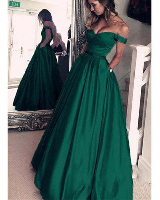 dark green Classy Dark Green Prom Dress Long Senior Girls Graduation Formal Party Wear LP4411