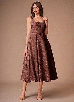 Briac Vintage Rose A-Line Midi Dress
