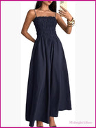 Isla Shirred Spaghetti Strap Maxi Dress