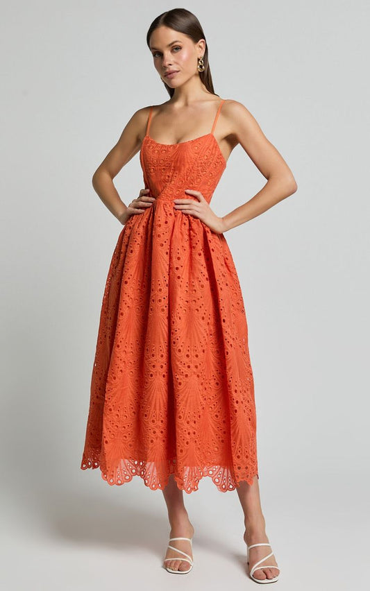 Gabriella Embroidered Midi Dress