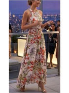 Vienna Floral Halter Maxi Dress