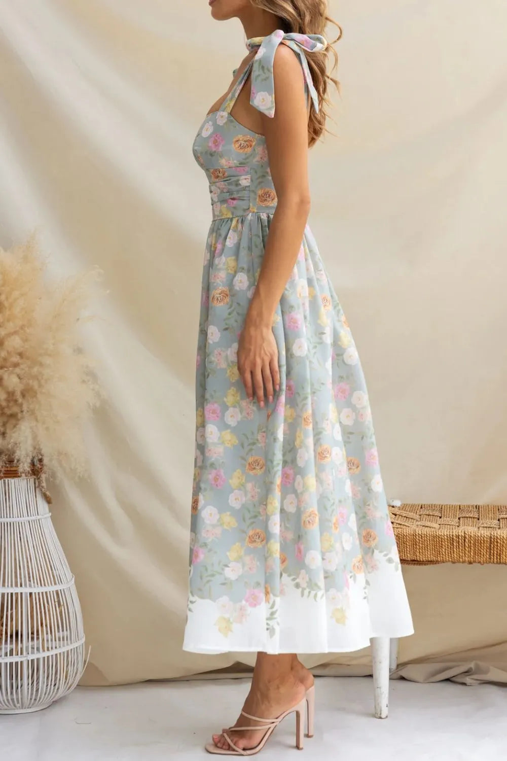Blush Pink Eloise Printed Cami Midi Dress