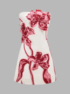 Arabella 3D Floral Strapless Mini Dress