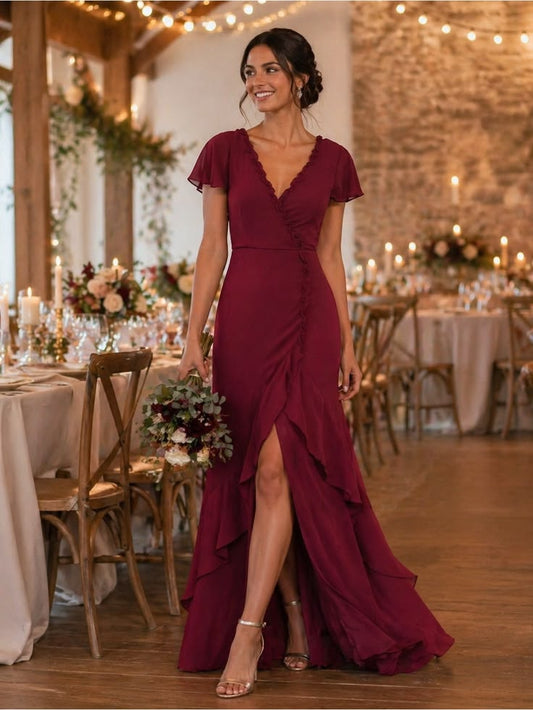 Celeste Ruffled Backless Maxi Dress