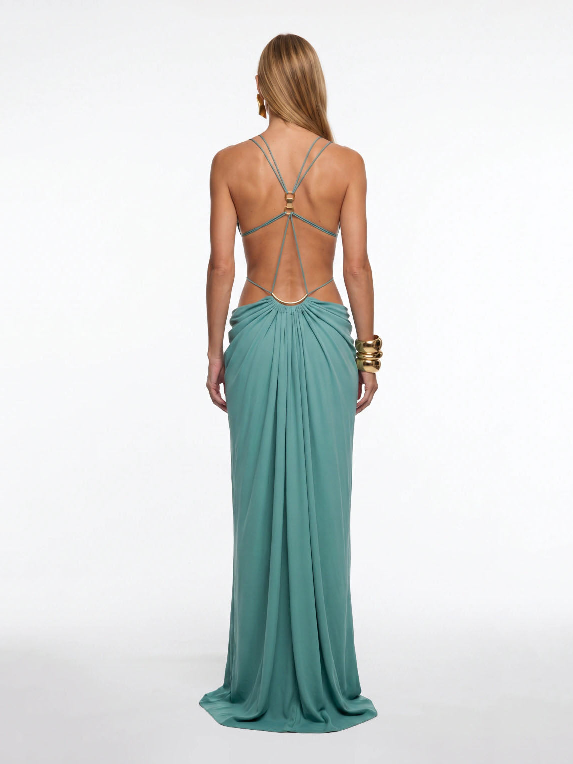 Green Axis Art Maxi Dress