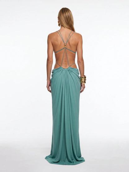 Blue Axis Art Maxi Dress