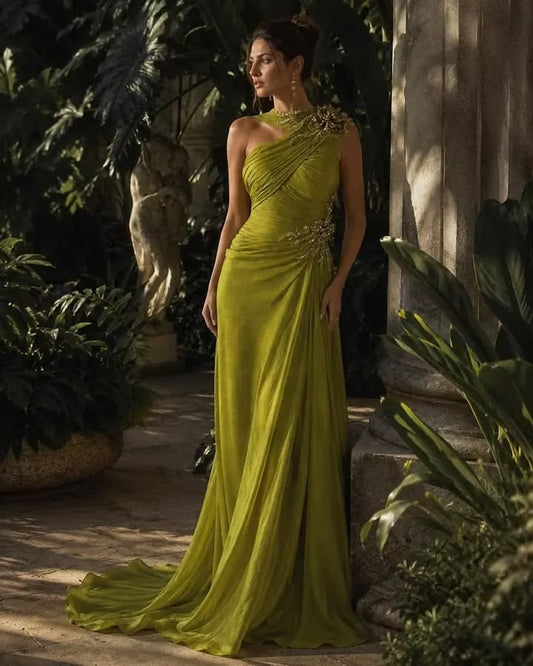 Vivienne One-Shoulder Chiffon Gown