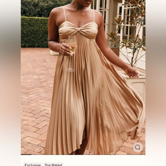 Vikki Gold Jacquard Dress