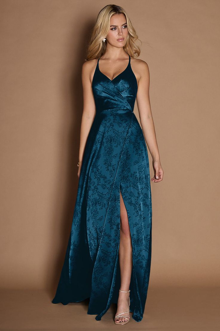 Adelin Open-Back Navy Maxi Dress
