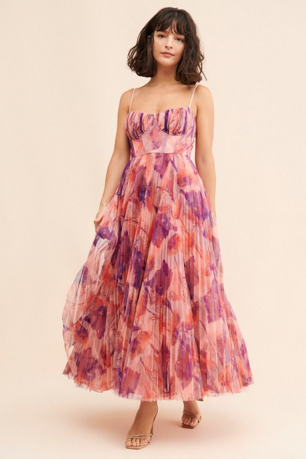 Margot Pleated Tulle Dress