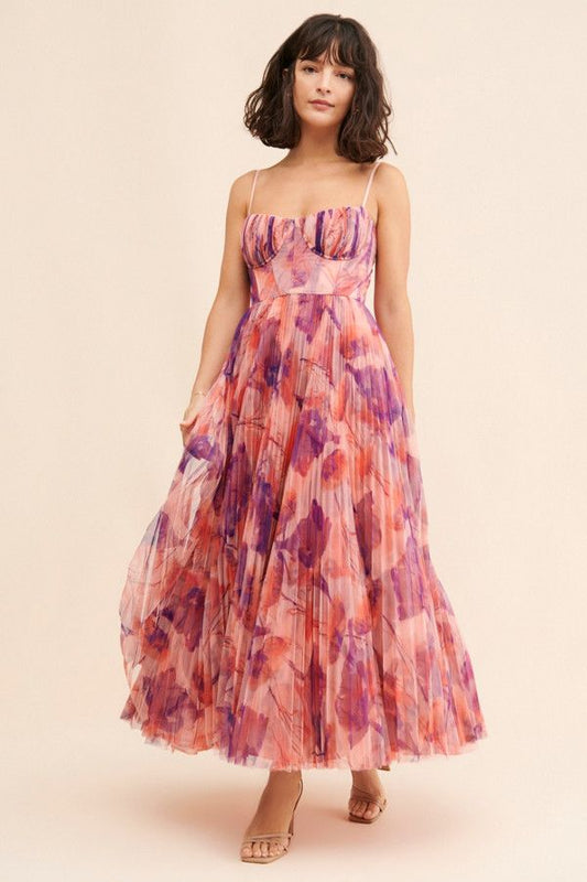 Margot Pleated Tulle Dress