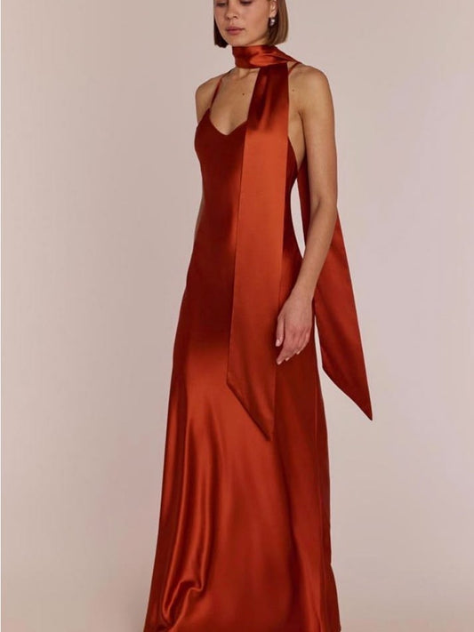 Valentina Satin Maxi Dress