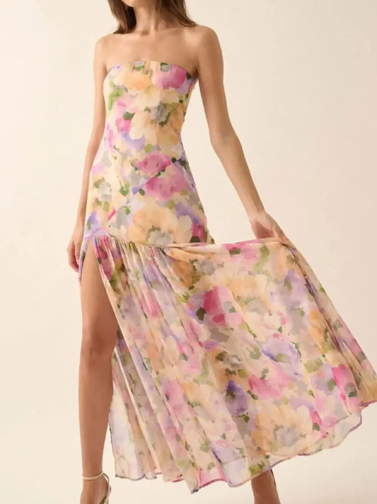 Burnt Coral Margot Floral Maxi Dress