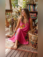 Billee Embroidered Boho Maxi Dress