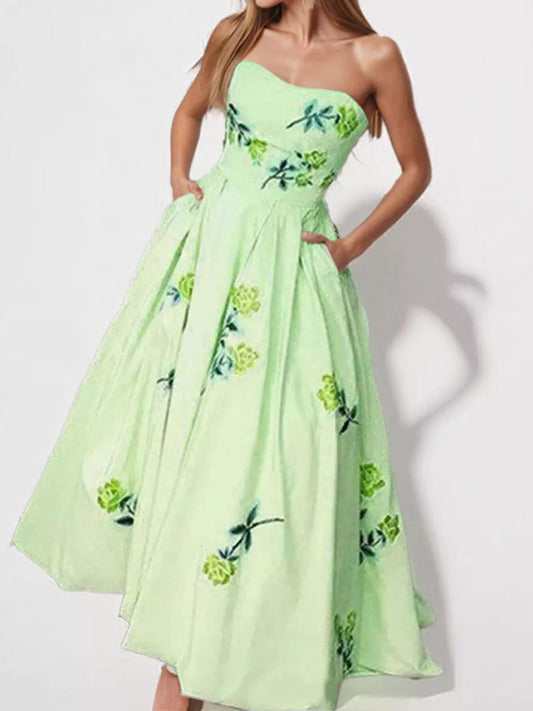 Light Green Arabella Floral Maxi Dress